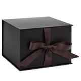 Hallmark 7" Large Black Gift Box with Lid and Shredded Paper Fill for Weddings, Birthdays, Halloween, Christmas, Hanukkah, Holidays, Graduation and More