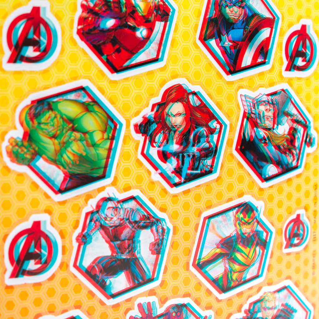 Avengers Birthday Card with 3D Stickers and Glasses (Avengers Assemble!)