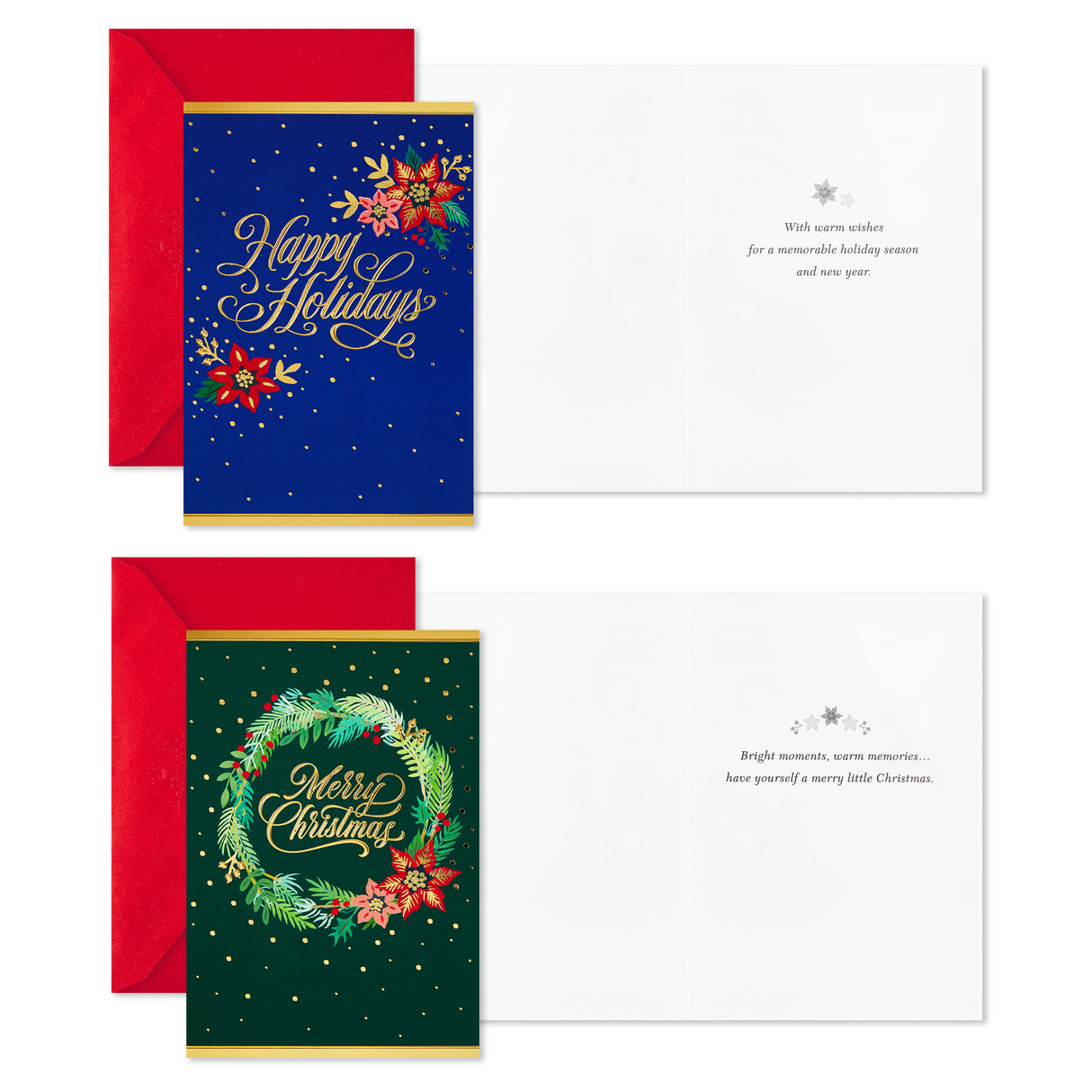 Boxed Christmas Cards Assortment, Festive Foil (40 Cards and Envelopes)