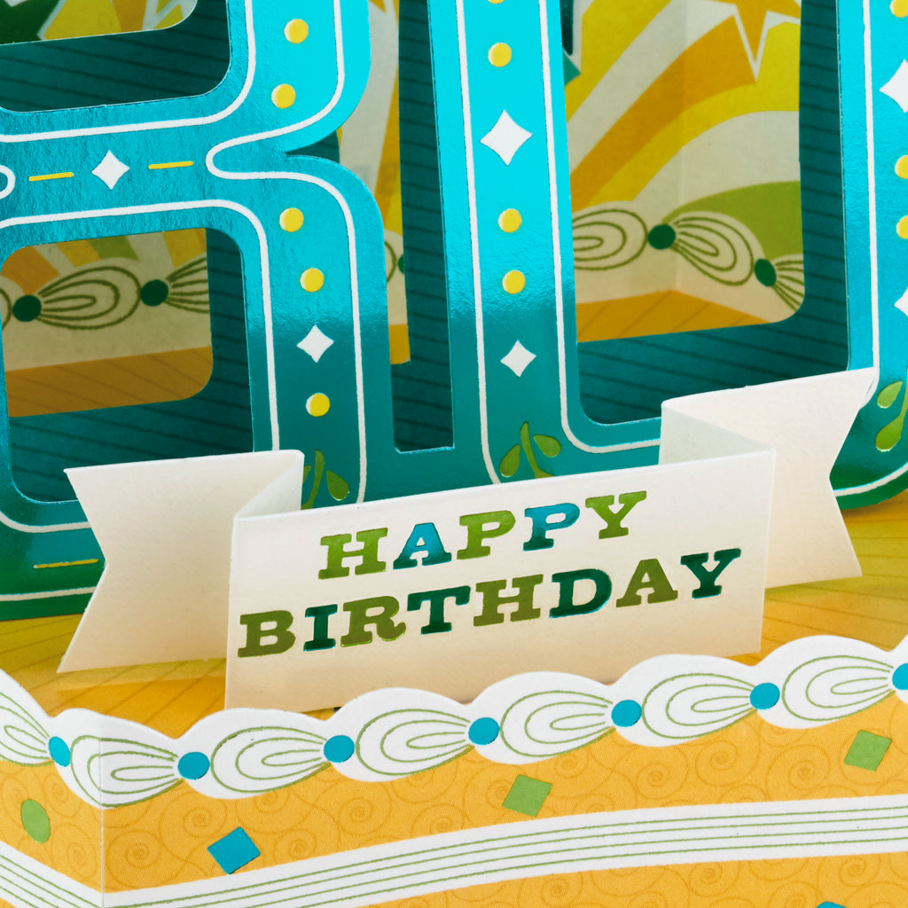 Paper Wonder 80th Birthday Pop Up Card (Celebrating You)