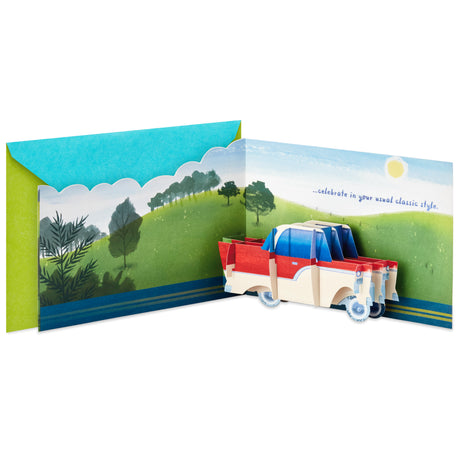 Paper Wonder Displayable Pop Up Birthday Card (Classic Car)