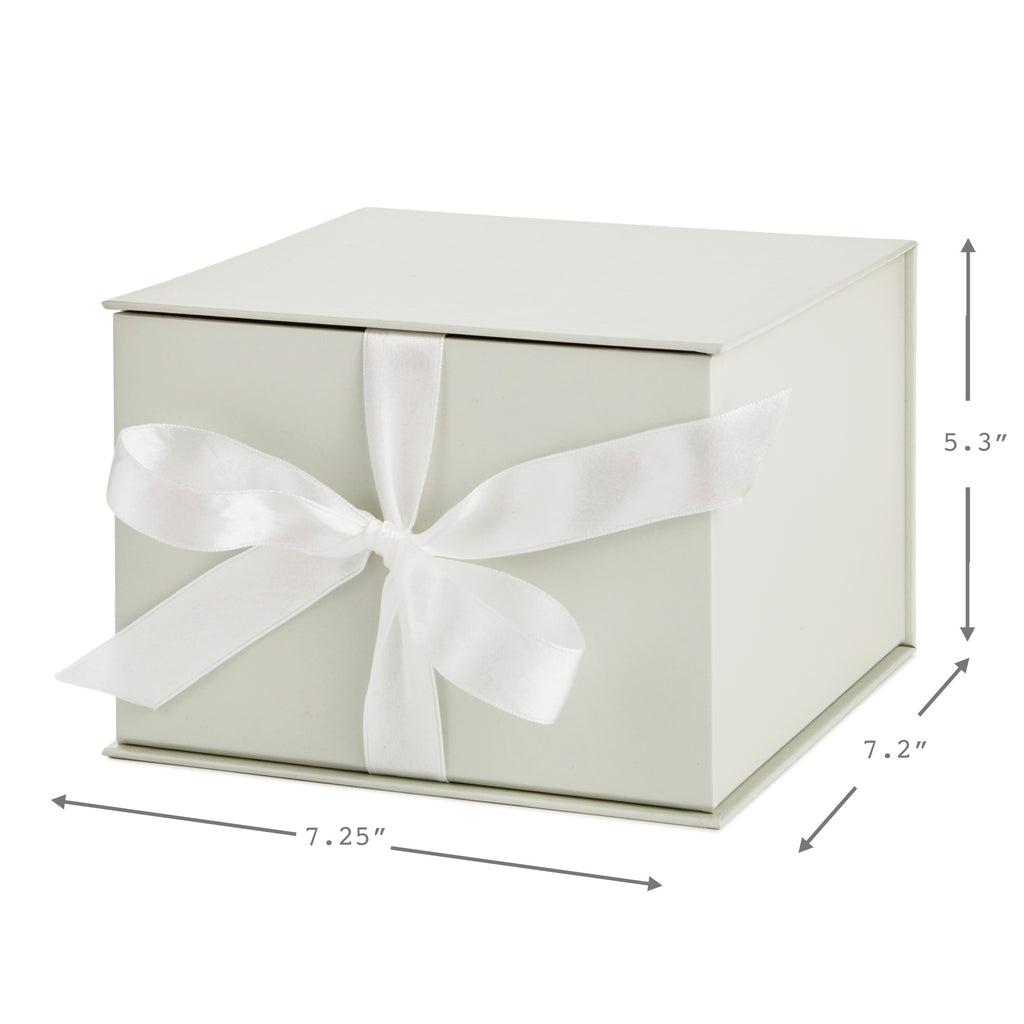 7" Large White Gift Box with Lid and Shredded Paper Fill for Weddings, Christmas, Holidays, Birthdays and More