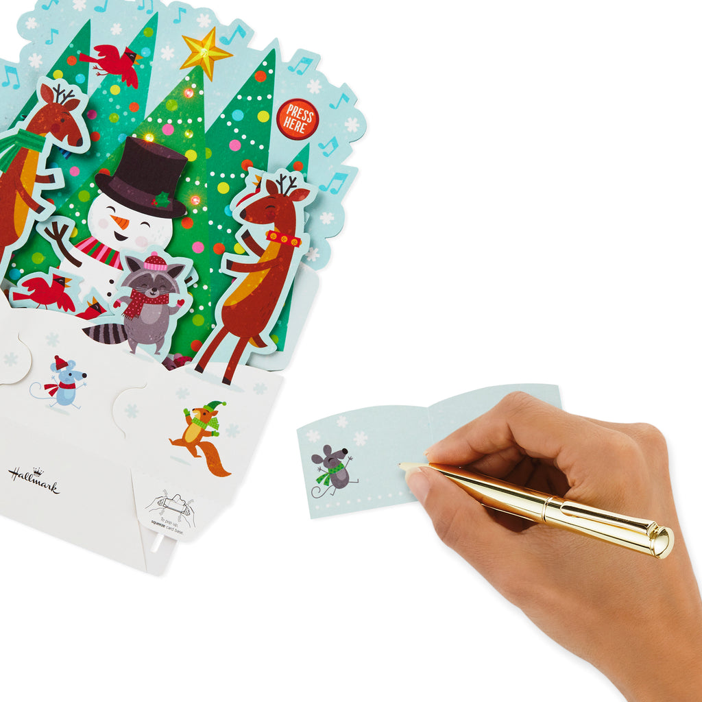 Paper Wonder Pop Up Christmas Card with Lights and Music (Plays Rockin' Around the Christmas Tree)