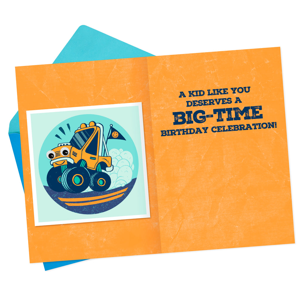 Birthday Card for Kids (Monster Truck Sticker)