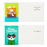 Boxed Christmas Cards Assortment, Holiday Cats and Dogs (6 Designs, 24 Cards with Envelopes)