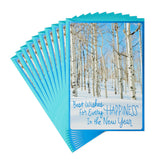 Pack of Happy New Year Cards, Peace and Joy (10 Cards with Envelopes)