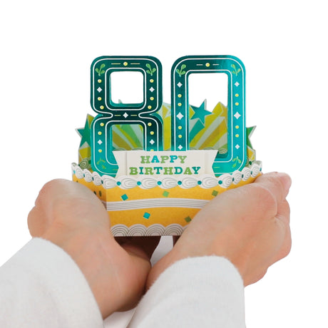 Paper Wonder 80th Birthday Pop Up Card (Celebrating You)