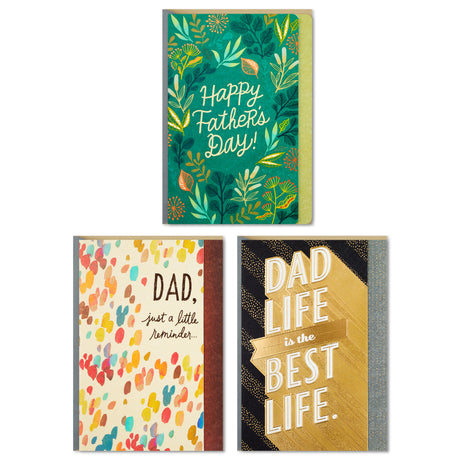 Pack of 3 Assorted Fathers Day Cards (Wonderful Dads)