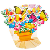Pop Up Mother's Day Card with Song for Mom (Pot of Butterflies, Plays Happy by Pharrell Williams)