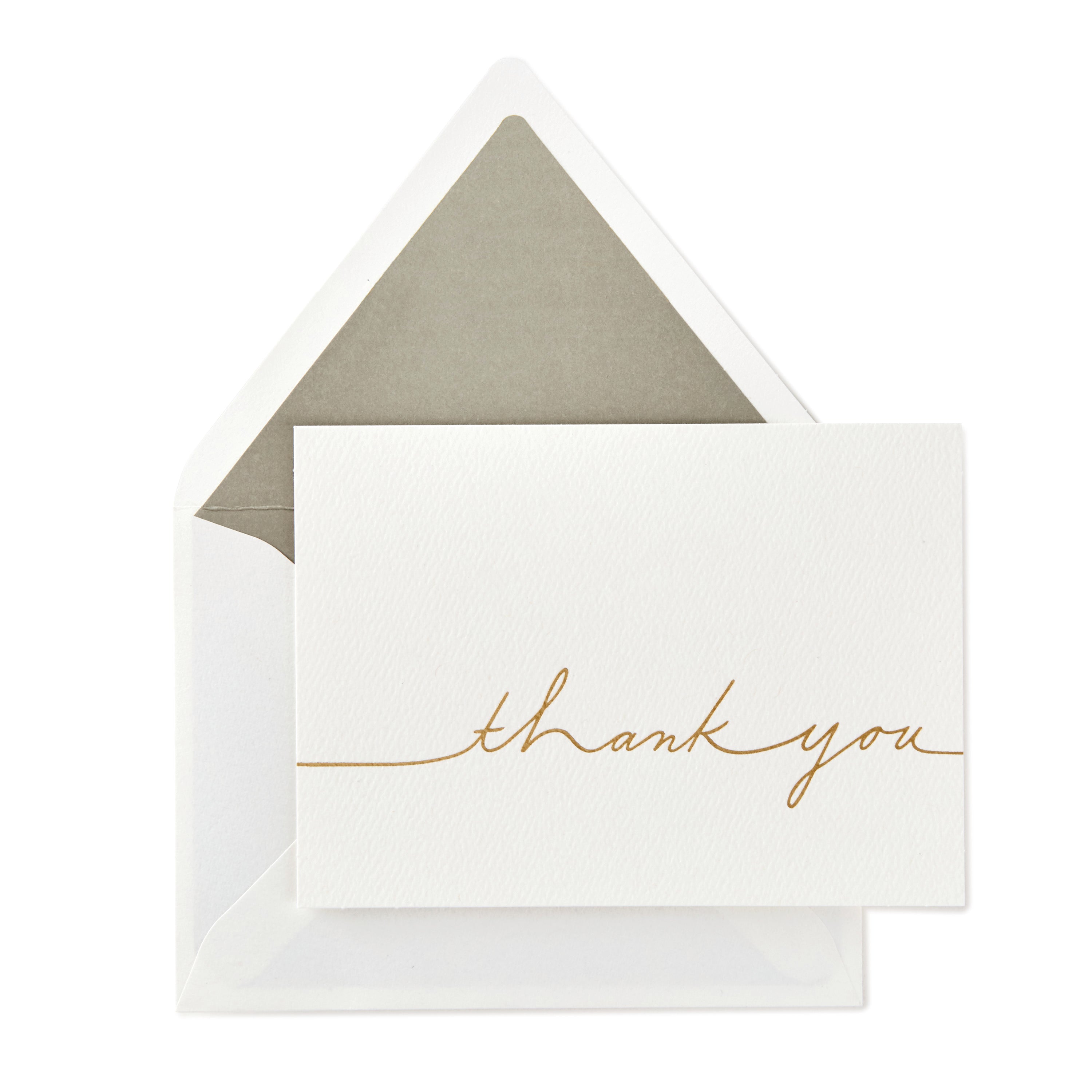 Signature Gold Thank You Cards, Gold Script (10 Cards with Envelopes)