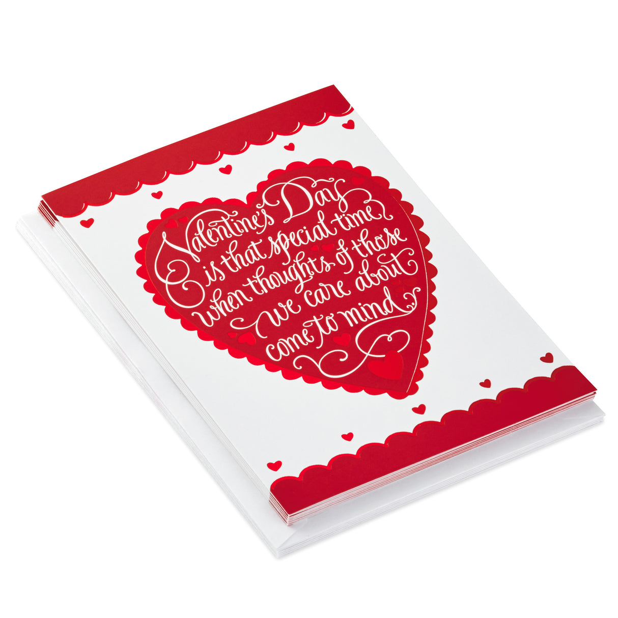 Valentines Day Cards Pack, Heart (6 Valentine Cards with Envelopes)