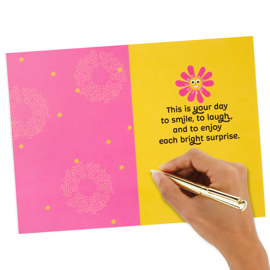 Birthday Card for Girls (Retro Flowers)