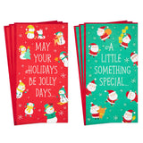 Christmas Money or Gift Card Holders Assortment, Snowmen and Santa (6 Holiday Cards and Envelopes)