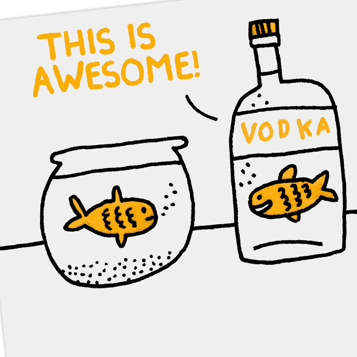 Shoebox Funny Birthday Card (Vodka Goldfish)