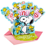 Peanuts Pop Up Mothers Day Card from Son or Daughter (Snoopy and Woodstock)