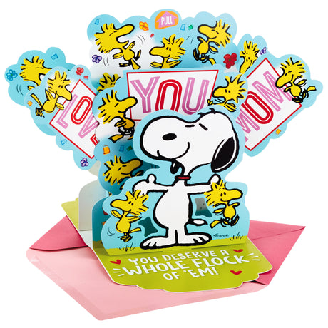Peanuts Pop Up Mothers Day Card from Son or Daughter (Snoopy and Woodstock)