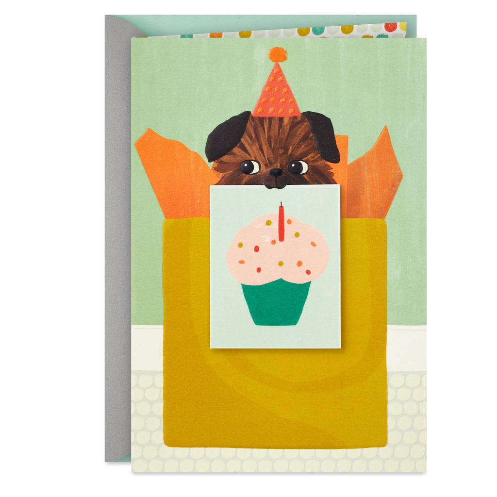 Birthday Card (Puppy in a Party Hat)