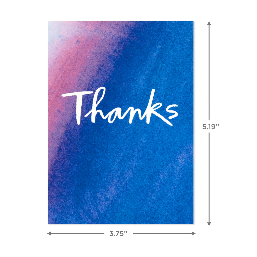 Thank You Cards Assortment, Watercolor Thanks (48 Cards with Envelopes for Baby Showers, Wedding, Bridal Showers, All Occasion)