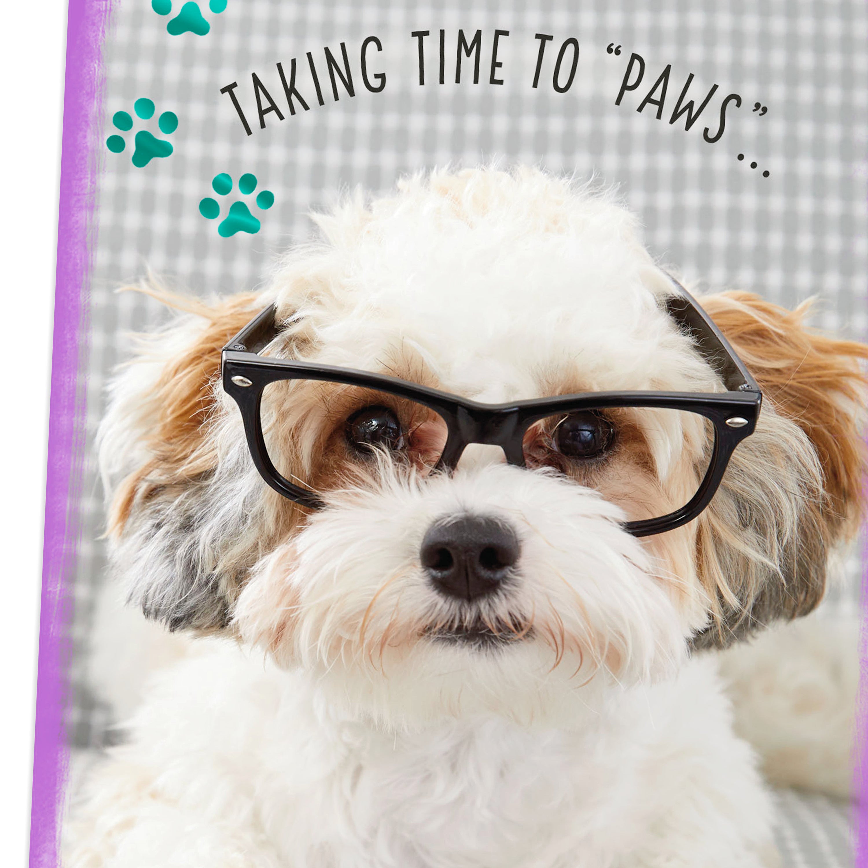 Dog Wearing Glasses Thinking of You Card