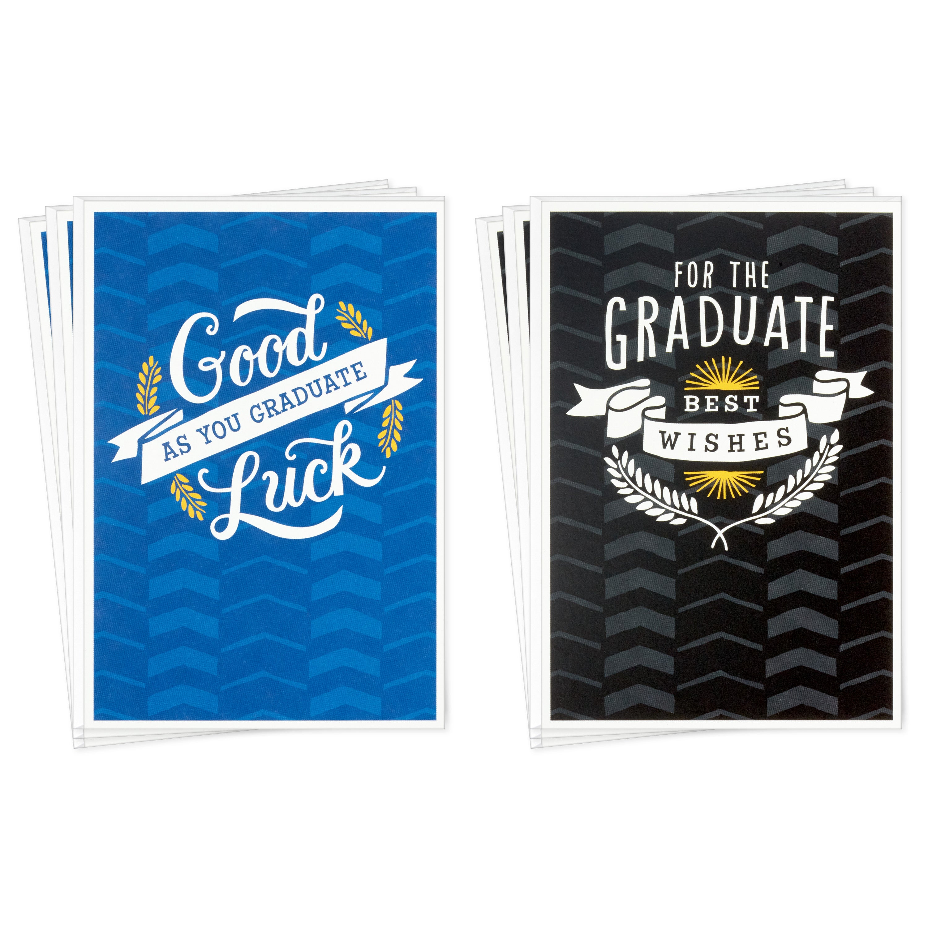 Graduation Cards Assortment, Good Luck (6 Cards with Envelopes, 2 Designs)