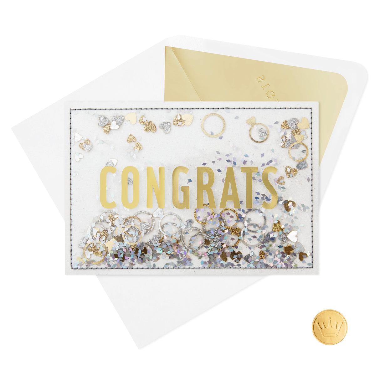 Signature Congratulations Engagement Card, Bridal Shower Card, Wedding Card (Congrats Confetti)