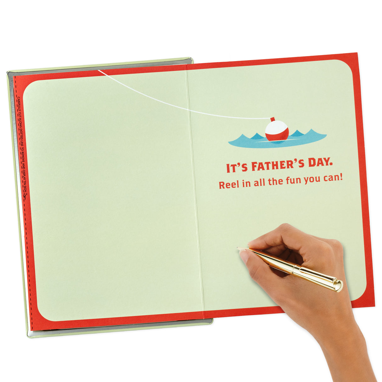 Fathers Day Card with Removable Tin Sign (Gone Fishing)