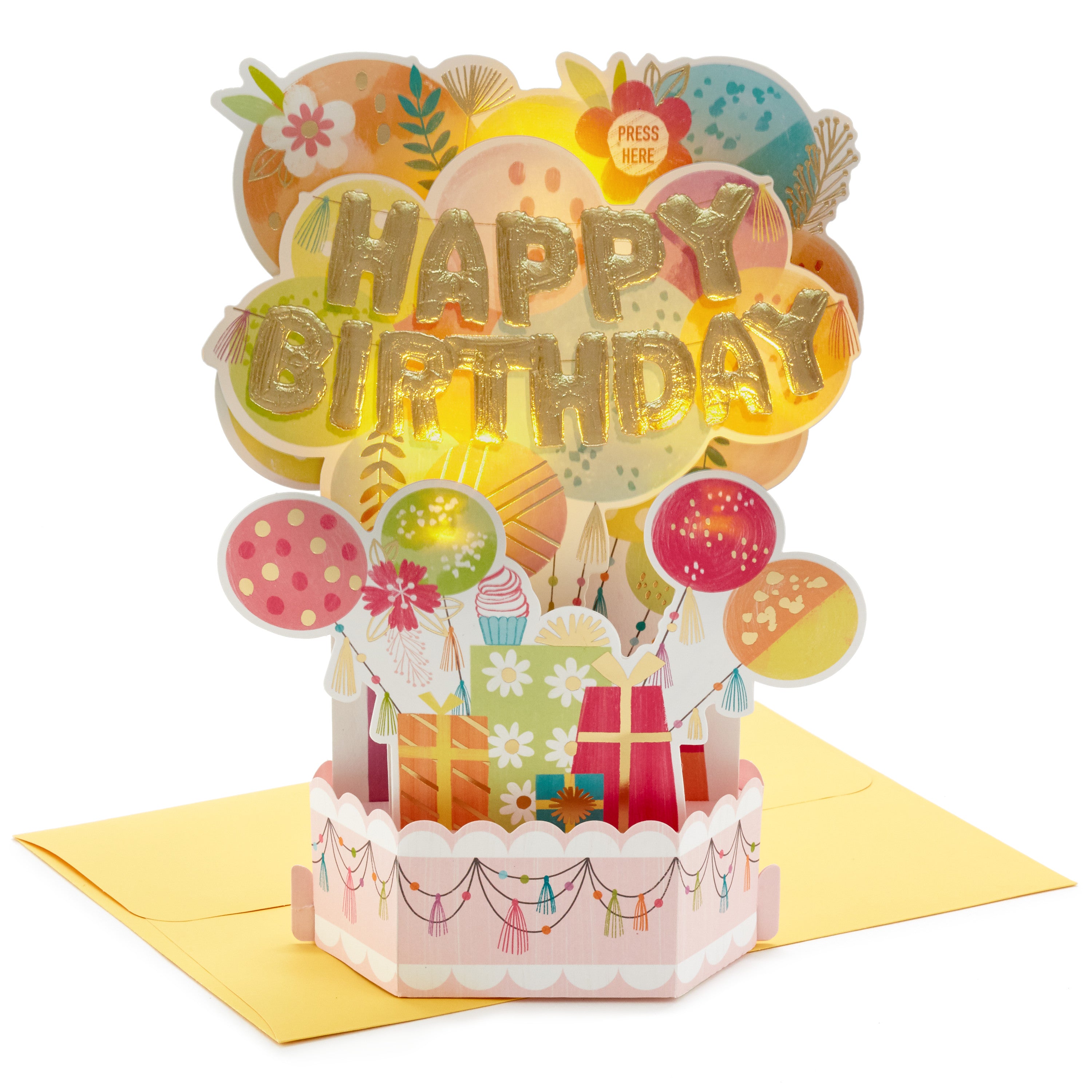  Paper Wonder Musical Pop Up Birthday Card (Mylar Balloon Explosion, Plays Happy Birthday)