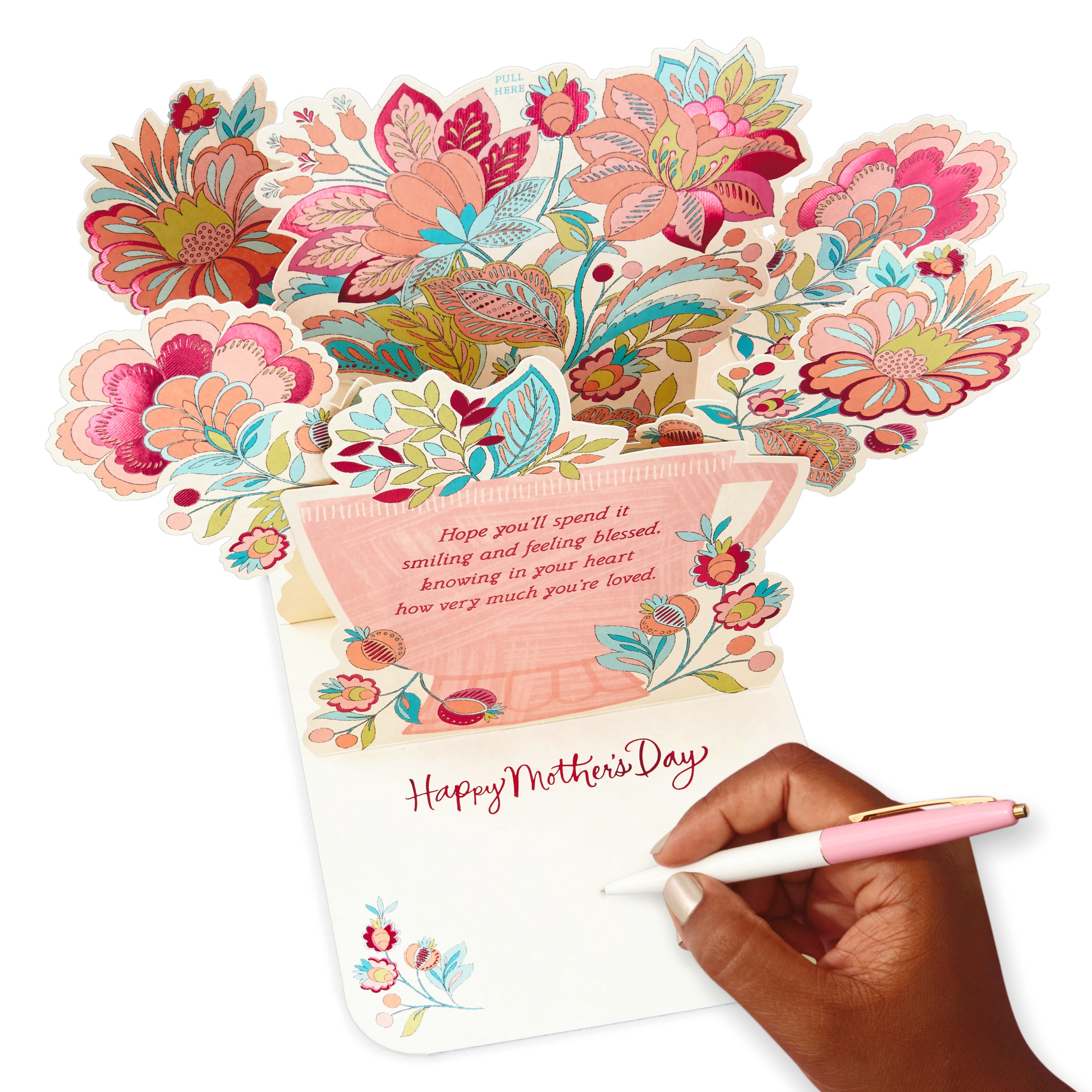 Mahogany Mothers Day Pop Up Card for Mom (Flowers)