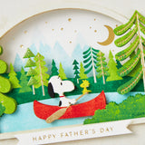 Signature Peanuts Fathers Day Card (Snoopy and Woodstock Canoeing)
