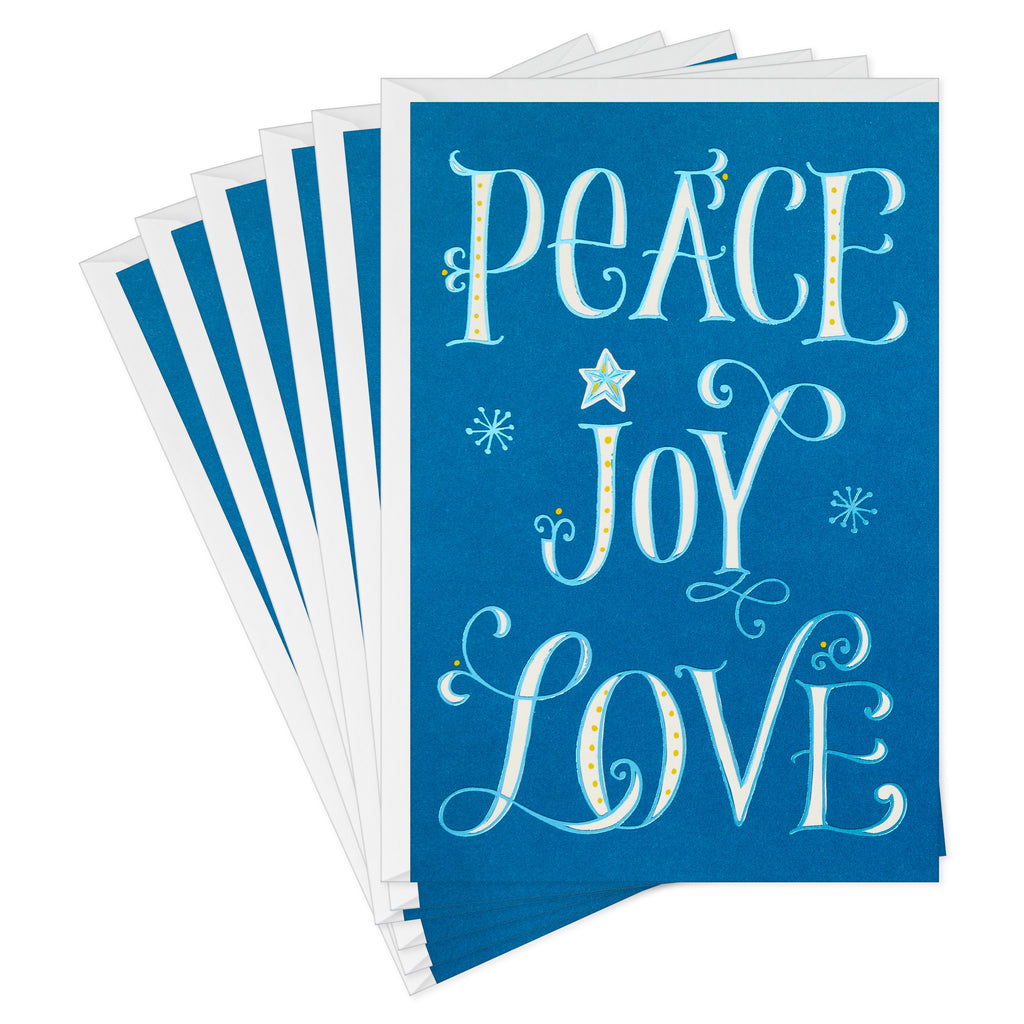 Peace Joy Love lettering