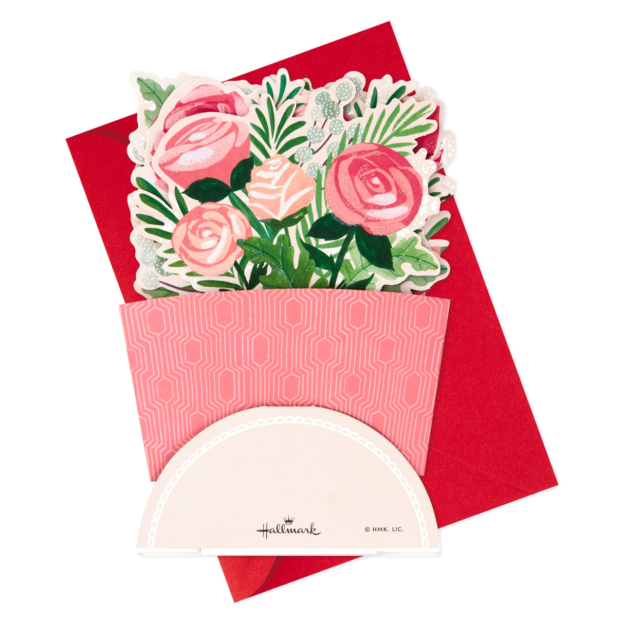 Paper Wonder Pop Up Valentines Day Card, Displayable Bouquet (Happy Heart)