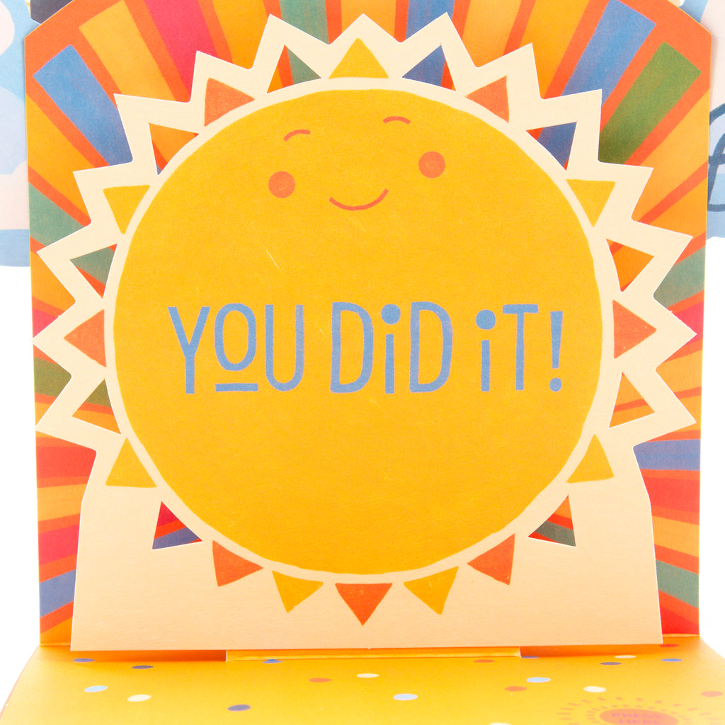 Pop Up Graduation Card with Song (Smiling Sun, Plays Happy by Pharrell Williams )