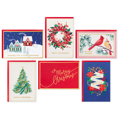 Boxed Christmas Cards Assortment, Cozy Christmas (6 Designs, 36 Cards with Envelopes)