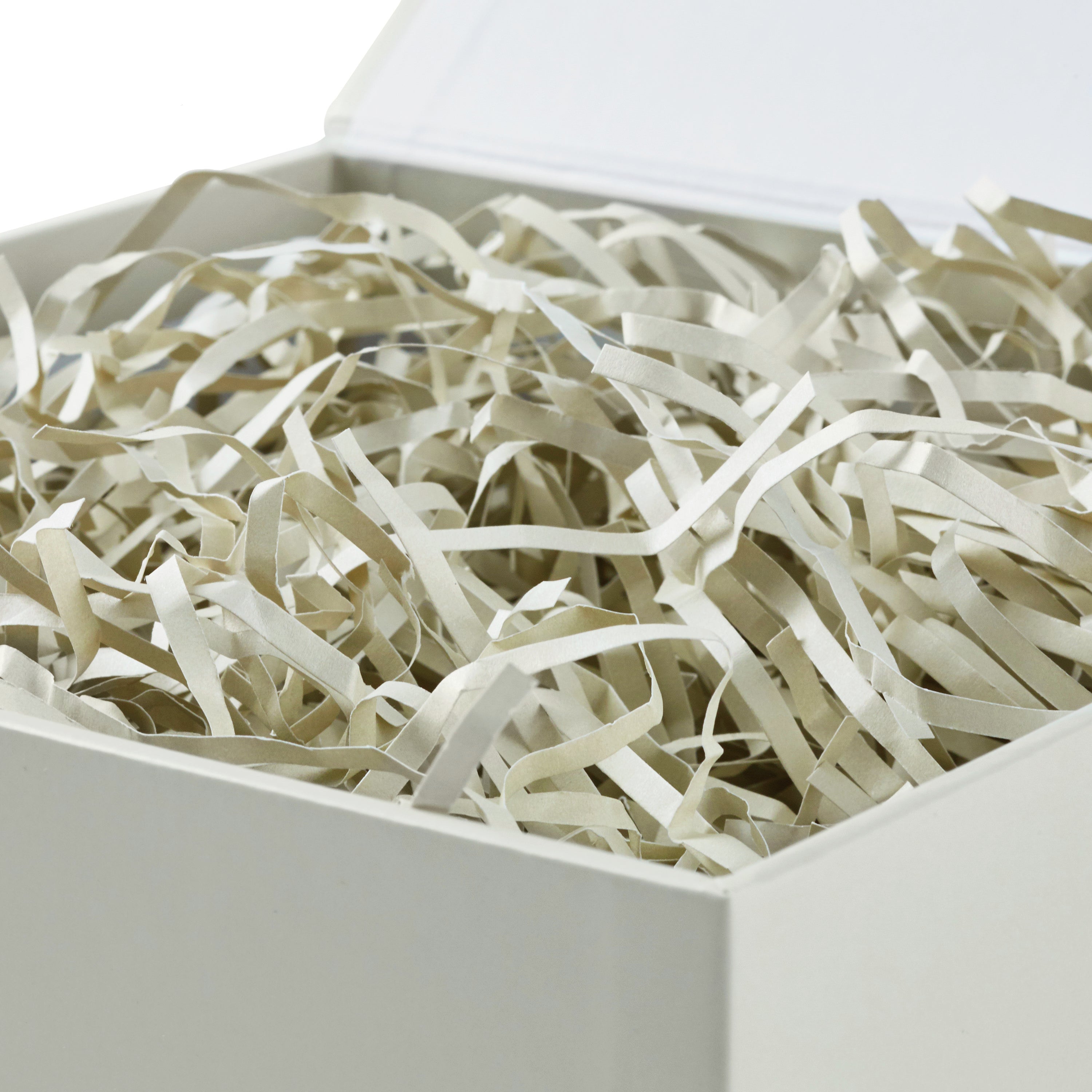 7" Large White Gift Box with Lid and Shredded Paper Fill for Weddings, Christmas, Holidays, Birthdays and More