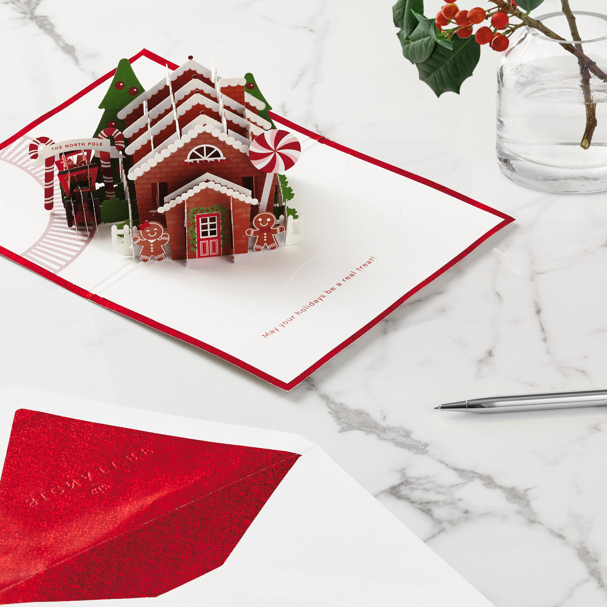 Signature Paper Wonder Pop Up Christmas Card (Gingerbread)