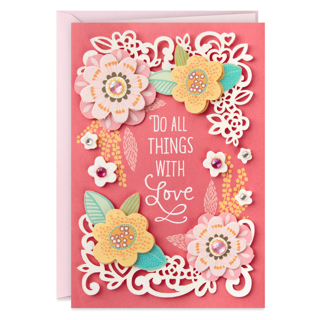Signature Birthday Card (Scattered Flowers)