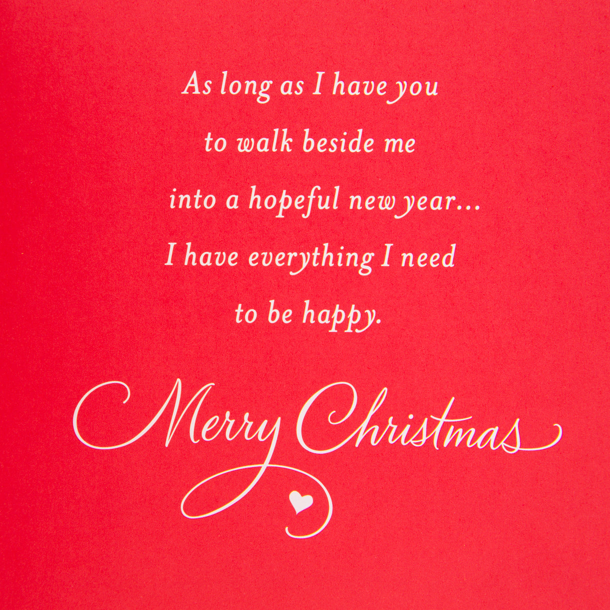 Romantic Christmas Card for Wife (Red Metallic)