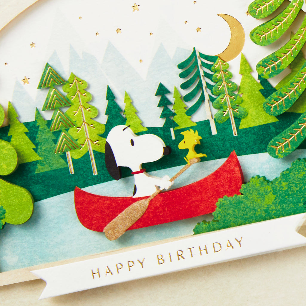 Signature Peanuts Birthday Card (Snoopy Canoe)