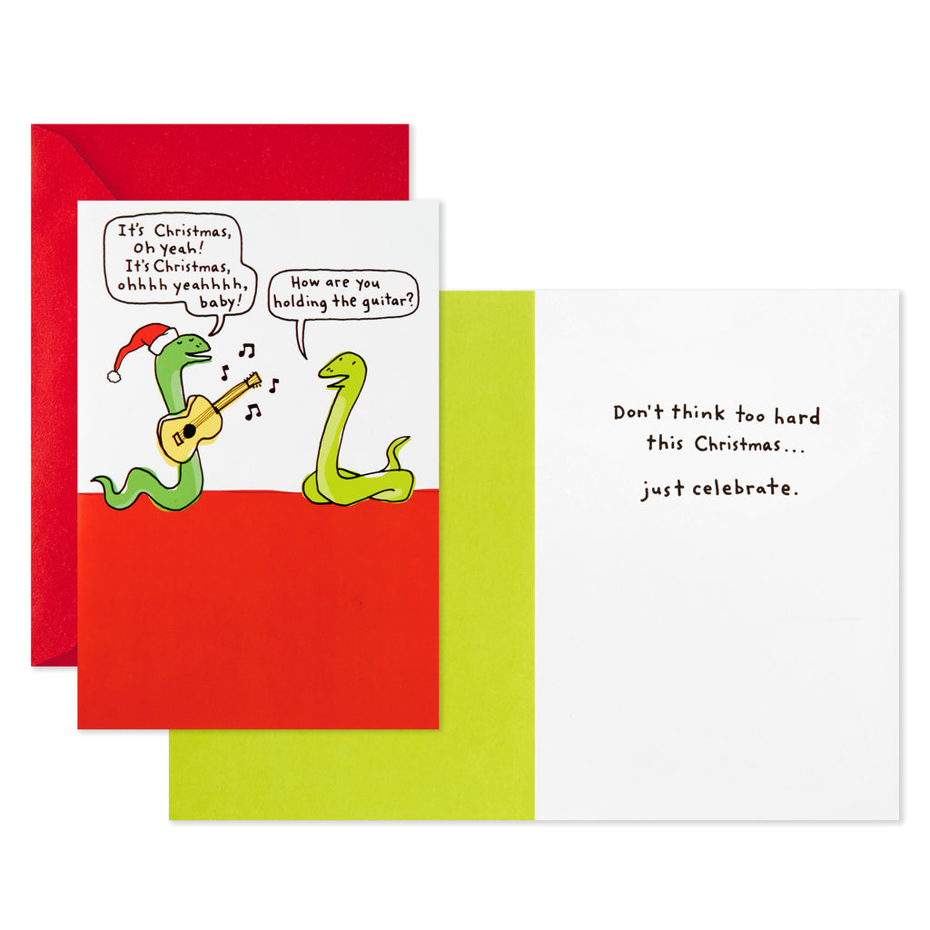 Shoebox Funny Christmas Cards Assortment, 5 Cards with Envelopes (Cats, Snowmen, Santa)