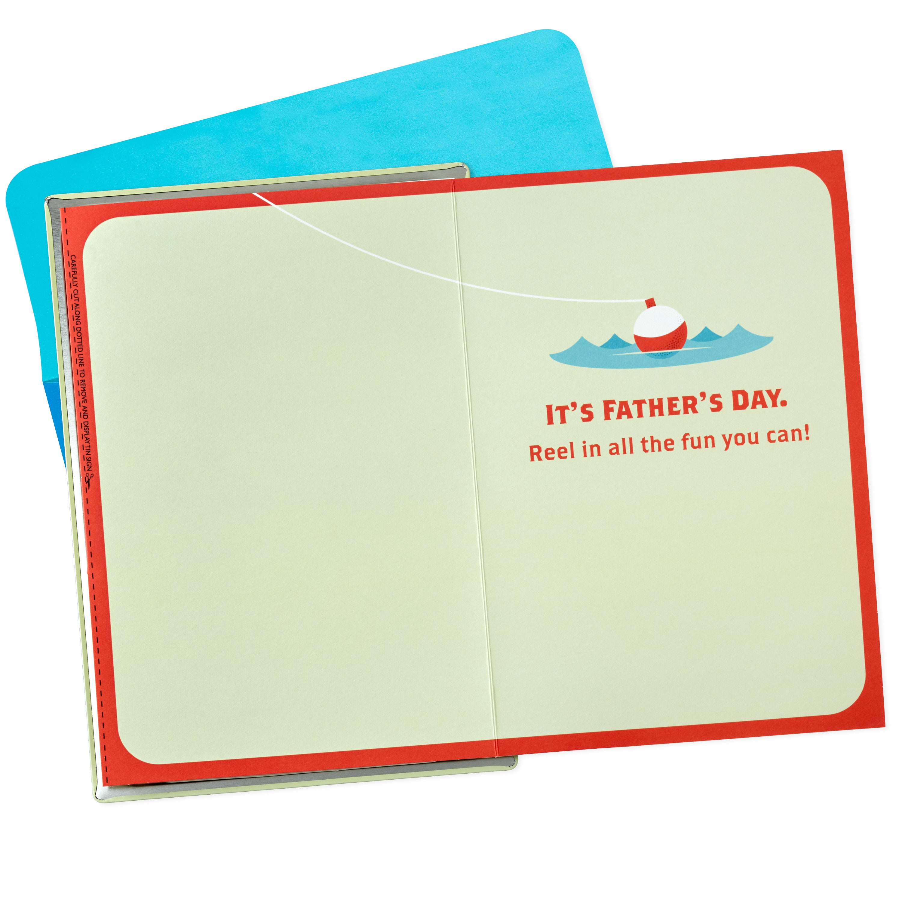 Fathers Day Card with Removable Tin Sign (Gone Fishing)