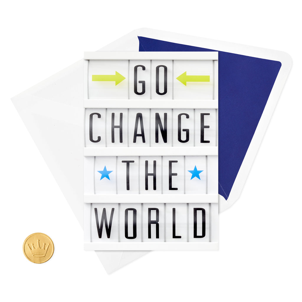 Signature Graduation Card (Go Change the World Letterboard)