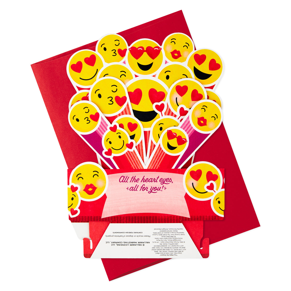 Paper Wonder Pop Up Musical Valentines Day Card (Emojis, Plays You Make My Dreams)