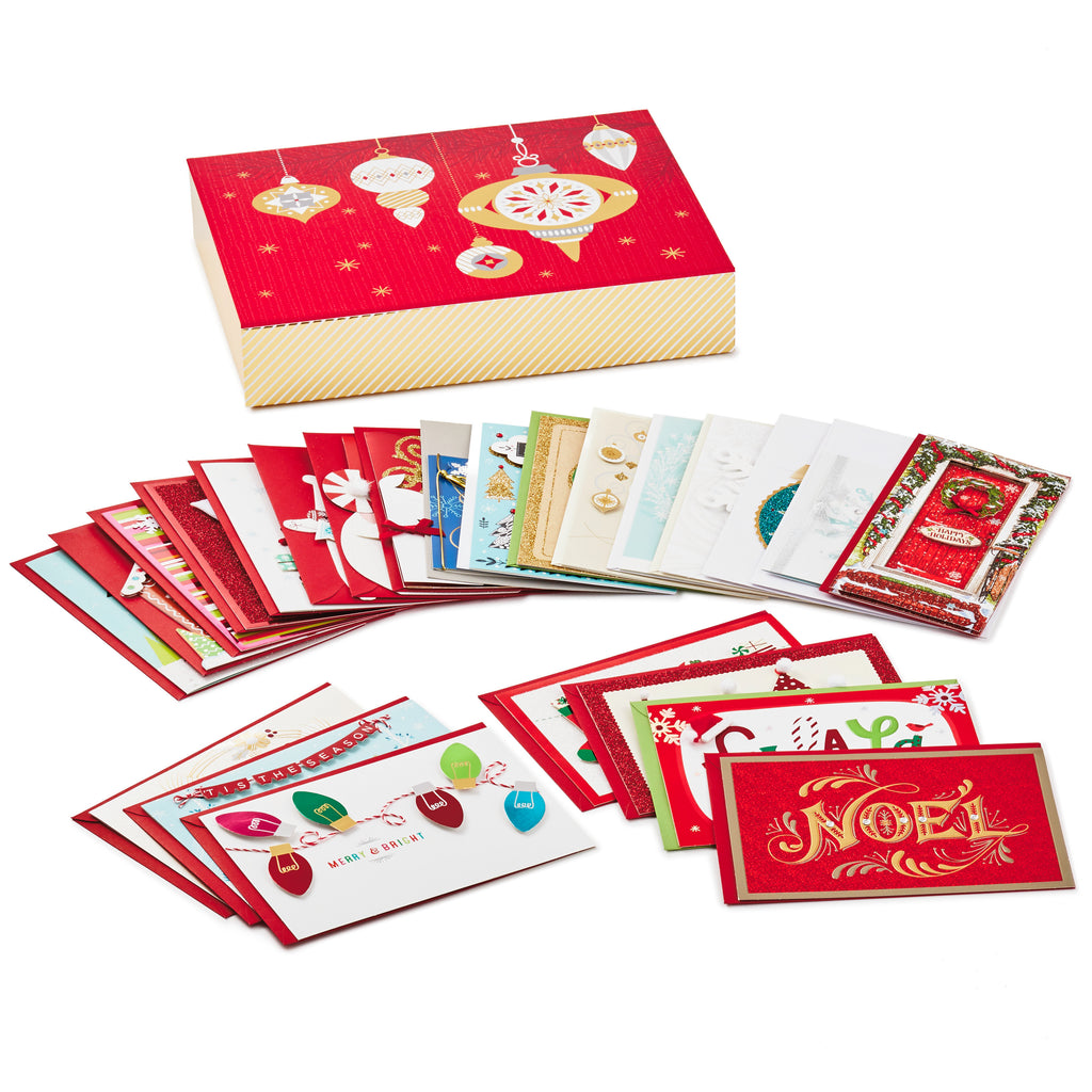 Boxed Handmade Christmas Cards Assortment (Set of 24 Special Holiday Greeting Cards and Envelopes)