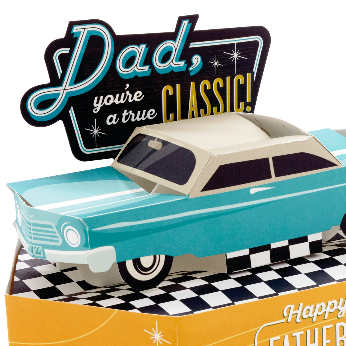 Paper Wonder Displayable Pop Up Fathers Day Card for Dad (Classic Car)