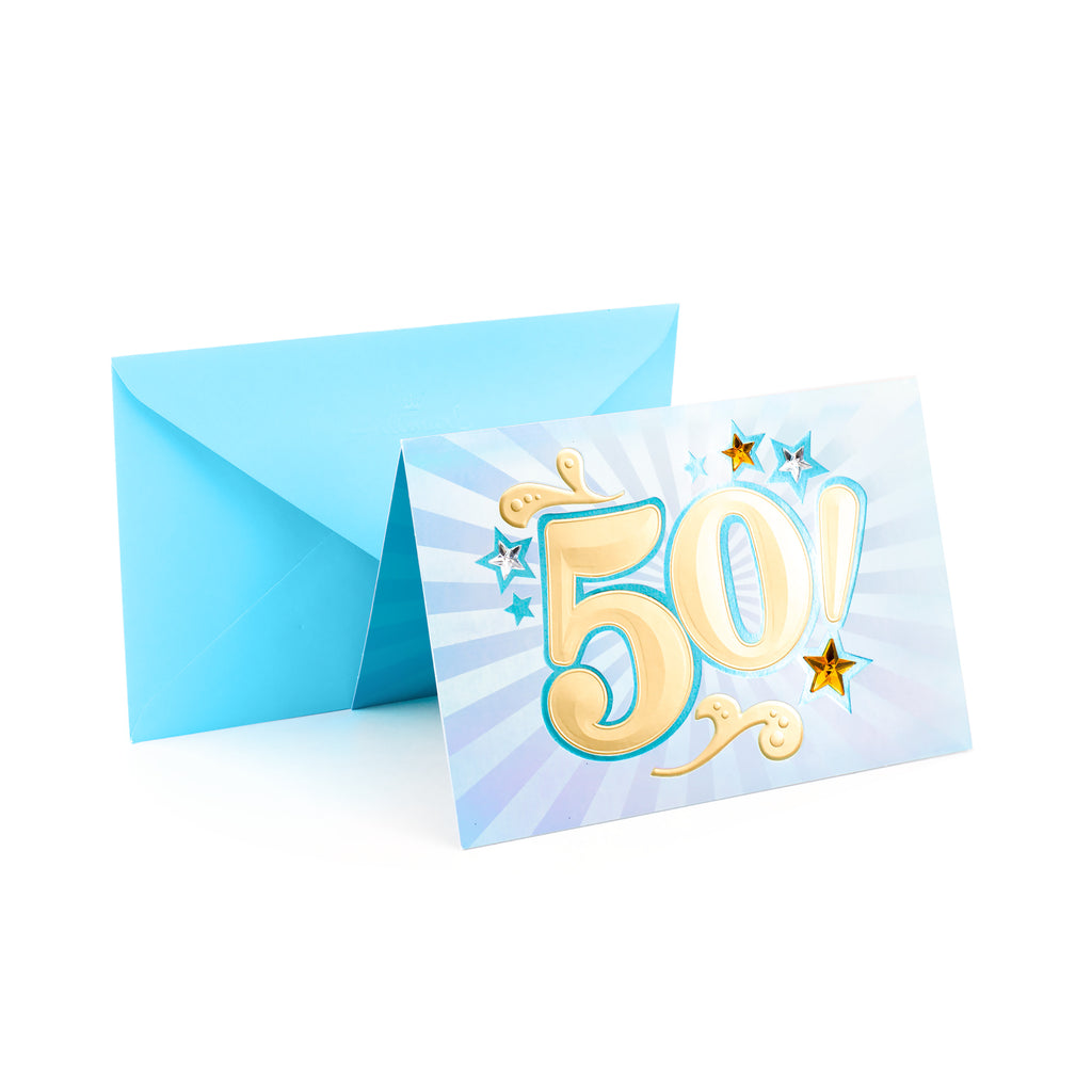 50th Birthday Greeting Card (Bling)
