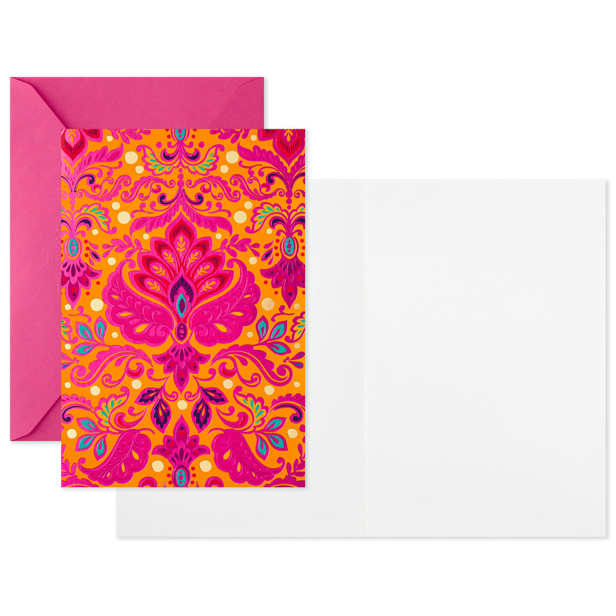  Golden Thread Pack of Blank Cards, Jeweled Indian Pattern (8 Cards with Envelopes)