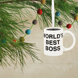 The Office World's Best Boss Coffee Mug Christmas Ornament