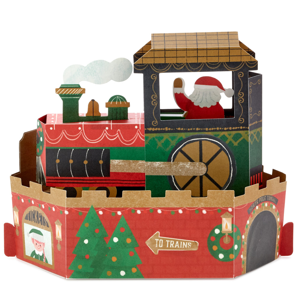 Paper Wonder Displayable Religious Pop Up Christmas Card (Christmas Train)