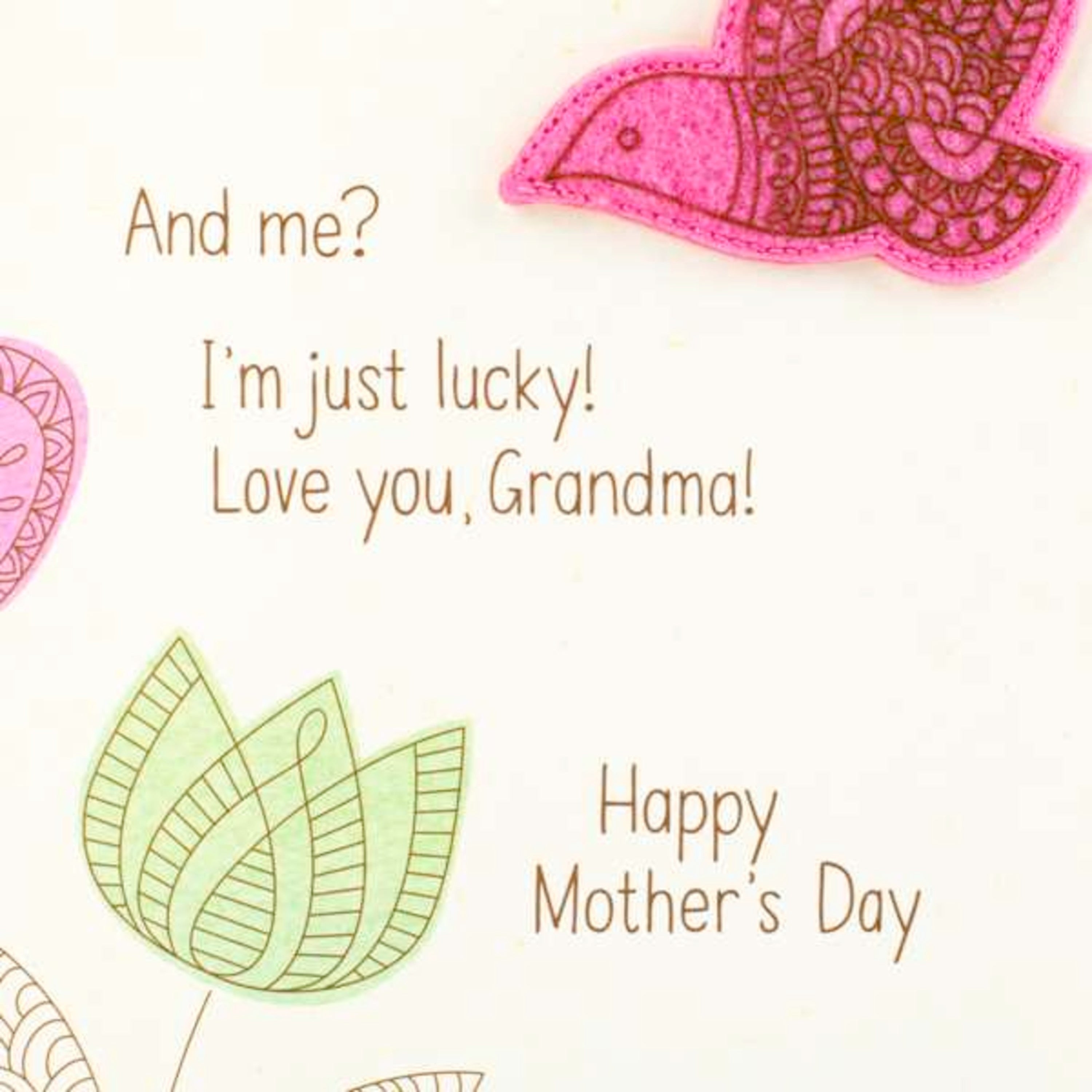 Mother's Day Card for Grandma (Felt Bird Magnet)