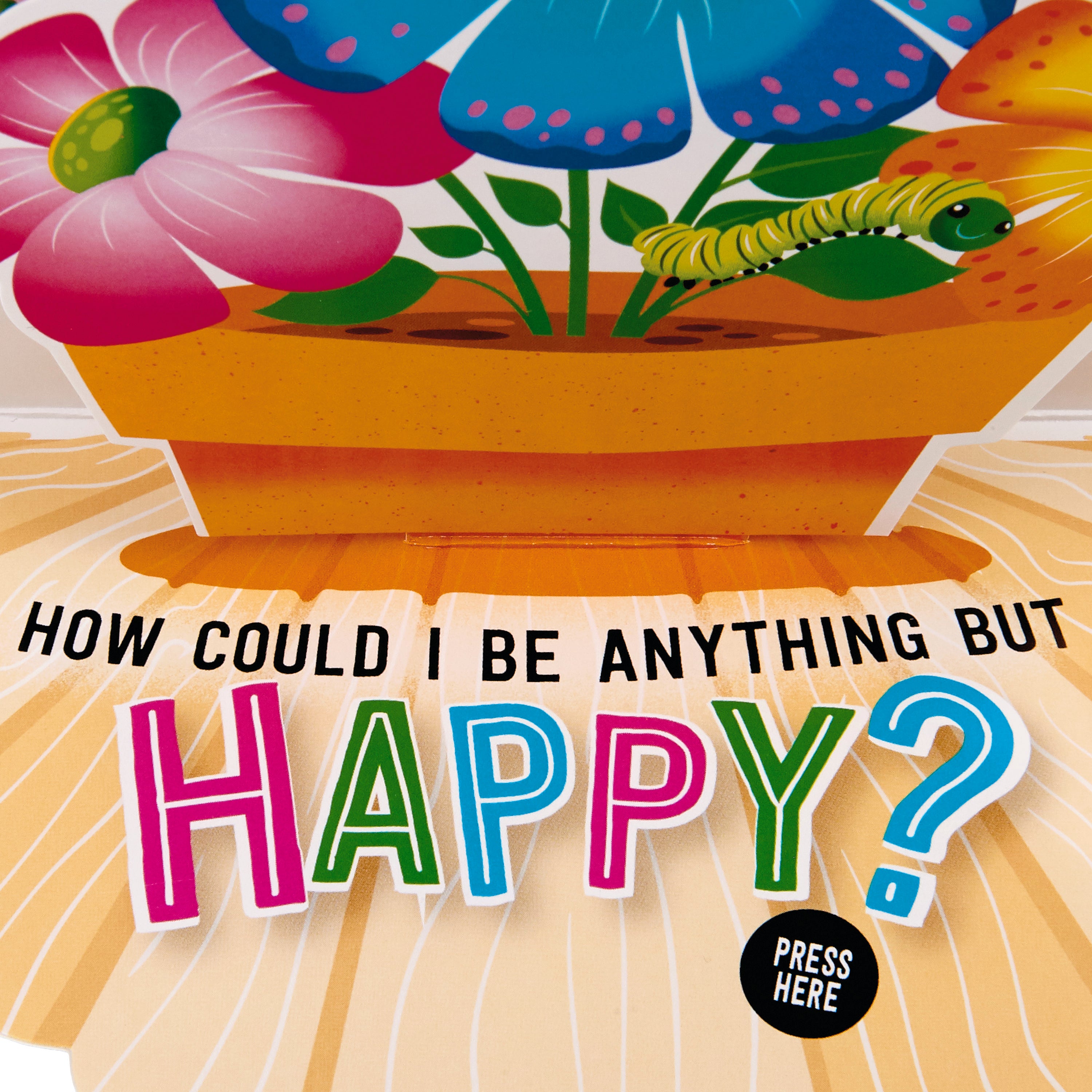 Pop Up Mother's Day Card with Song for Mom (Pot of Butterflies, Plays Happy by Pharrell Williams)